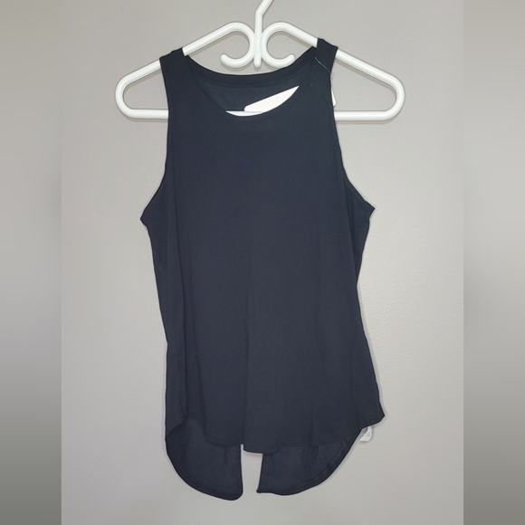 CRZ Yoga Pima Cotton Split Back Black Sleeveless Tank Top NWT XS - Picture 5 of 8